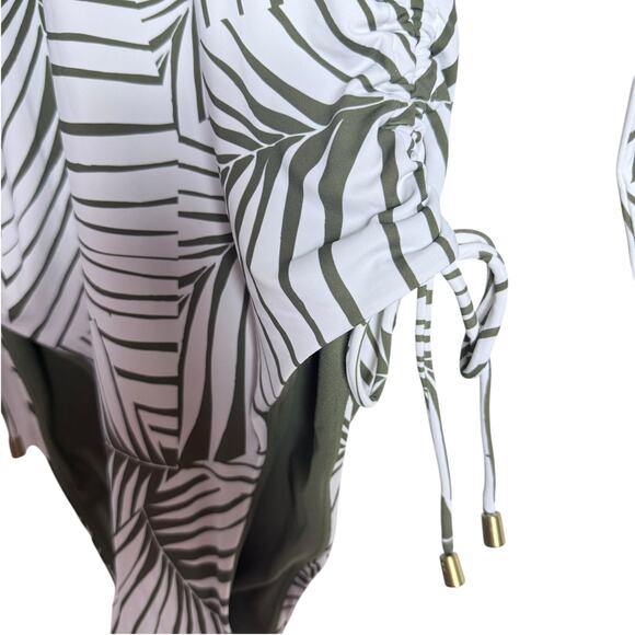 Roxy Warm Sand Long Sleeve One Piece Swimsuit in Palm Tree Dreams Size Large - Picture 6 of 13